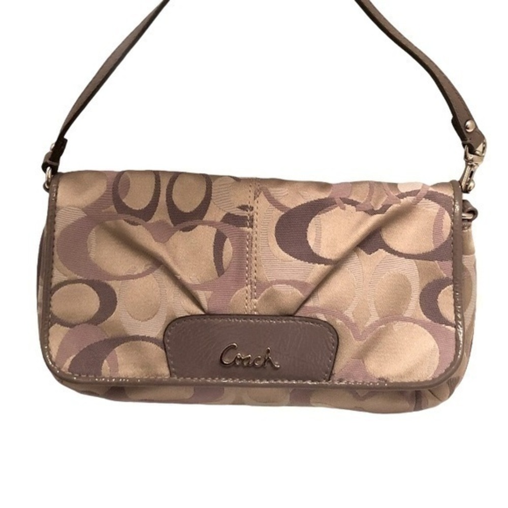 Coach Ashley y2k signature optic purple wristlet mini clutch bag wallet